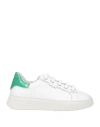 Ed Parrish Woman Sneakers White Size 8 Leather, Rubber In White