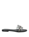 Eddicuomo Woman Sandals Black Size 6 Plastic