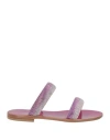 Eddicuomo Woman Sandals Fuchsia Size 8 Textile Fibers In Pink