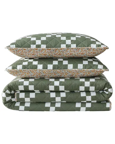 EDDIE BAUER EDDIE BAUER DIAMOND FLORAL REVERSIBLE QUILT SET