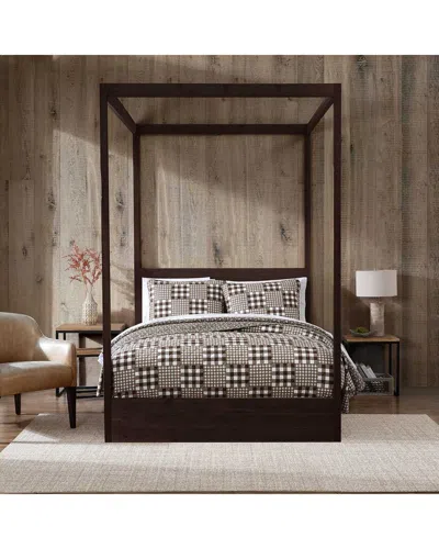 EDDIE BAUER EDDIE BAUER  GINGHAM PATCHWORK REVERSIBLE COTTON QUILT SET