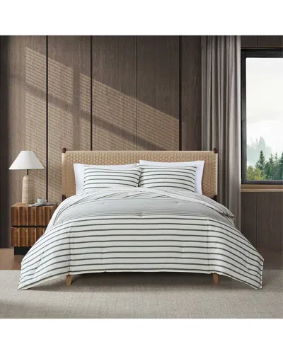 EDDIE BAUER EDDIE BAUER 150 THREAD COUNT COOPER STRIPE COTTON COMFORTER SET