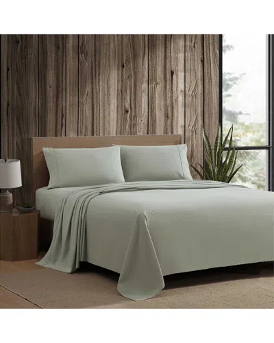 Eddie Bauer 180 Thread Count Peached Percale Sheet Set In Green