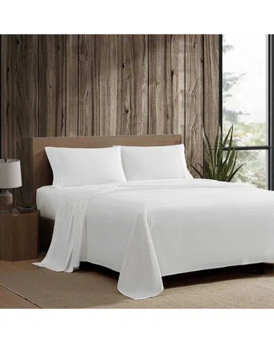 Eddie Bauer 180 Thread Count Peached Percale Sheet Set In White