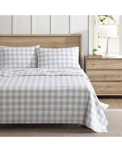 EDDIE BAUER EDDIE BAUER 200 THREAD COUNT BASIC PLAID PERCALE SHEET SET