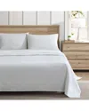 Eddie Bauer 200 Thread Count Essential Stripe Percale Sheet Set In White