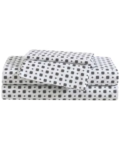 EDDIE BAUER EDDIE BAUER 200 THREAD COUNT FAIRISLE SPRINKLE COTTON PERCALE SHEET SET