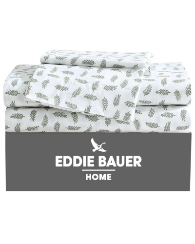 Eddie Bauer 200 Thread Count Laurel Leaves Cotton Percale Sheet Set In Gray