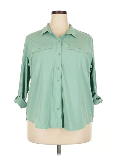 Pre-owned Eddie Bauer 3/4 Sleeve Blouse In Green
