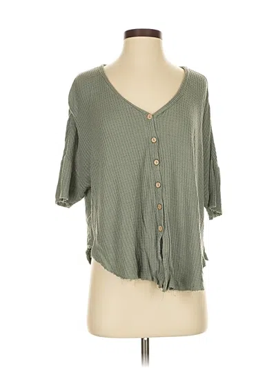 Pre-owned Eddie Bauer 3/4 Sleeve Blouse In Green