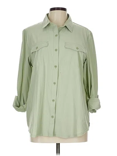 Pre-owned Eddie Bauer 3/4 Sleeve Blouse In Green