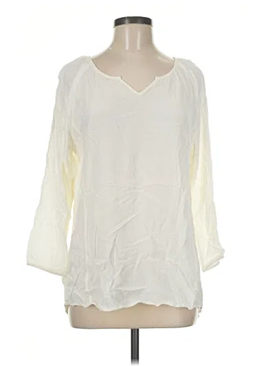 Pre-owned Eddie Bauer 3/4 Sleeve Blouse In Ivory