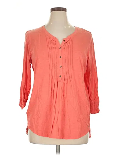 Pre-owned Eddie Bauer 3/4 Sleeve Blouse In Orange
