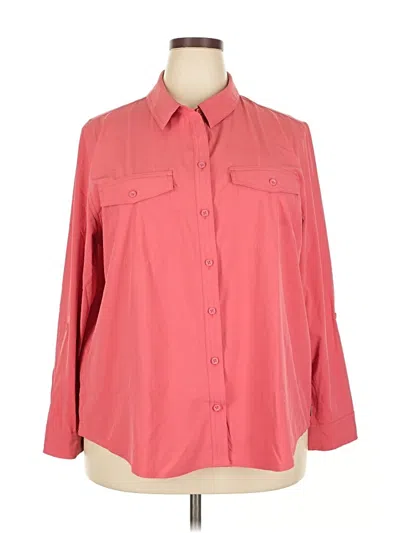 Pre-owned Eddie Bauer 3/4 Sleeve Blouse In Pink