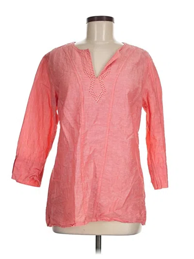 Pre-owned Eddie Bauer 3/4 Sleeve Blouse In Pink
