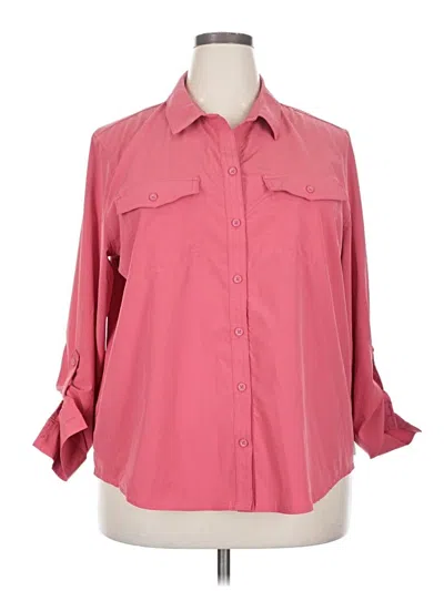 Pre-owned Eddie Bauer 3/4 Sleeve Blouse In Pink