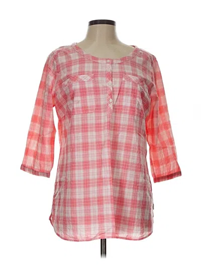 Pre-owned Eddie Bauer 3/4 Sleeve Blouse In Pink