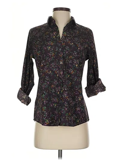 Pre-owned Eddie Bauer 3/4 Sleeve Button Down Shirt In Black