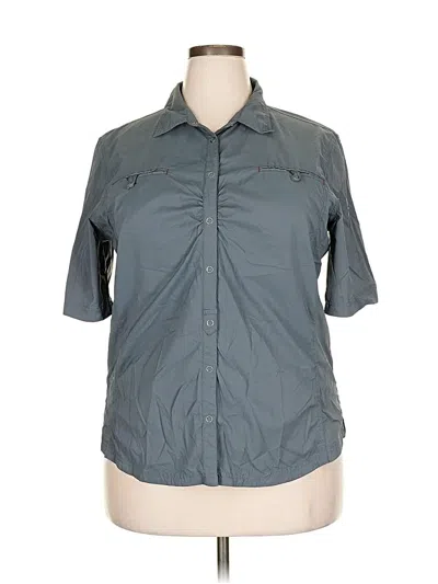 Pre-owned Eddie Bauer 3/4 Sleeve Button Down Shirt In Gray