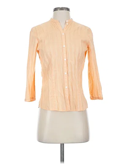 Pre-owned Eddie Bauer 3/4 Sleeve Button Down Shirt In Orange