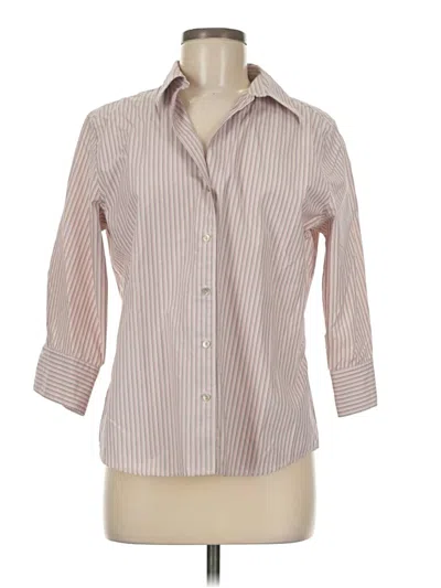 Pre-owned Eddie Bauer 3/4 Sleeve Button Down Shirt In Pink