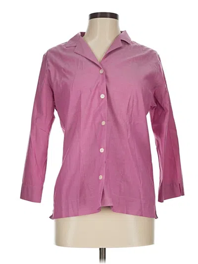 Pre-owned Eddie Bauer 3/4 Sleeve Button Down Shirt In Pink