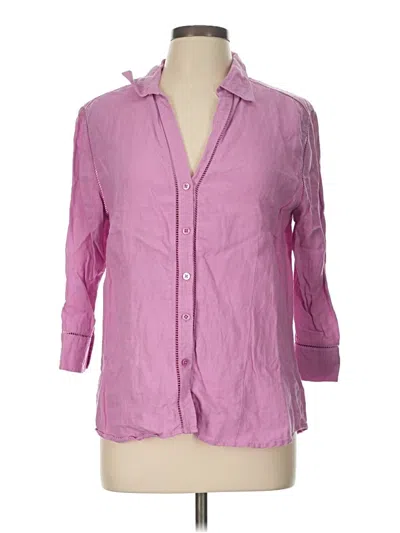 Pre-owned Eddie Bauer 3/4 Sleeve Button Down Shirt In Pink