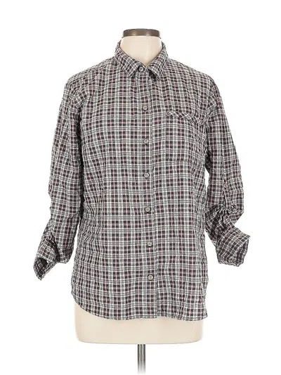 Pre-owned Eddie Bauer 3/4 Sleeve Button Down Shirt In White