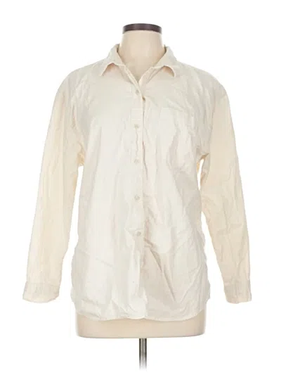 Pre-owned Eddie Bauer 3/4 Sleeve Button Down Shirt In White