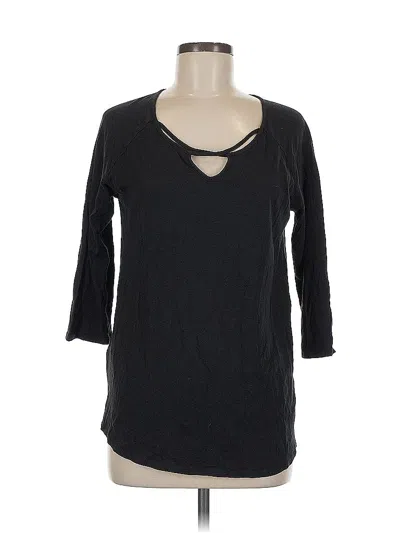 Pre-owned Eddie Bauer 3/4 Sleeve T-shirt In Black