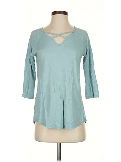 Pre-owned Eddie Bauer 3/4 Sleeve T-shirt In Blue