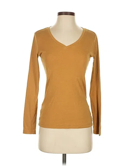 Pre-owned Eddie Bauer 3/4 Sleeve T-shirt In Brown