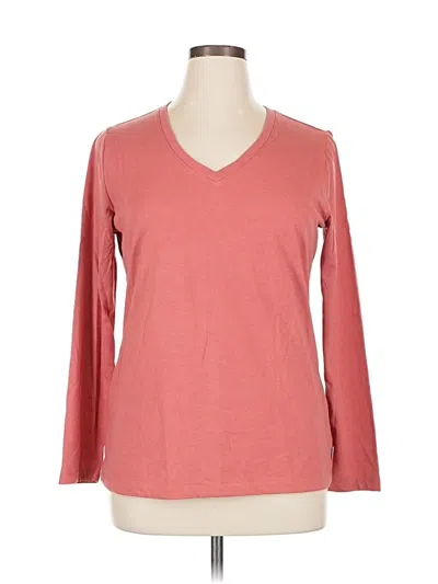 Pre-owned Eddie Bauer 3/4 Sleeve T-shirt In Pink