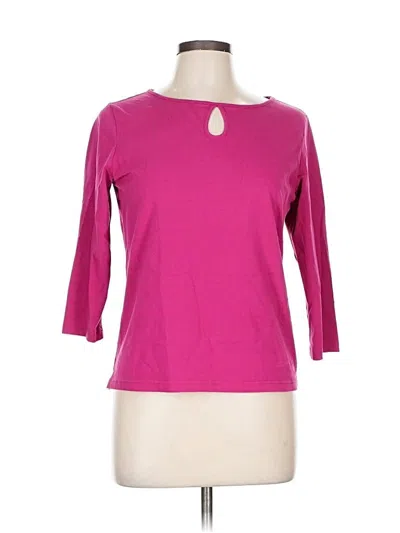 Pre-owned Eddie Bauer 3/4 Sleeve T-shirt In Pink