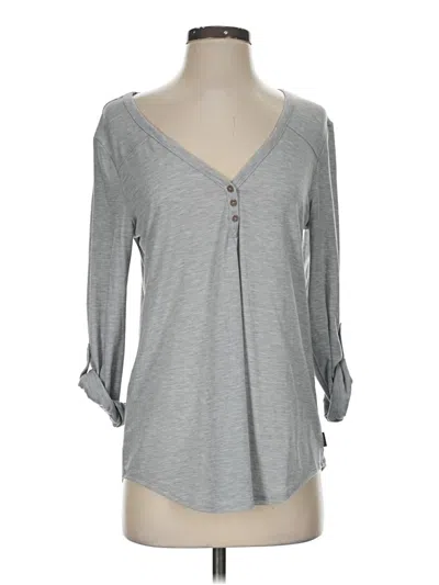 Pre-owned Eddie Bauer 3/4 Sleeve Top Gray Sweetheart Neckline Tops