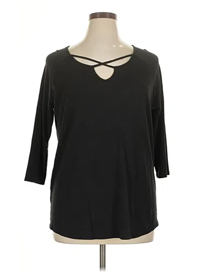 Pre-owned Eddie Bauer 3/4 Sleeve T-shirt In Black