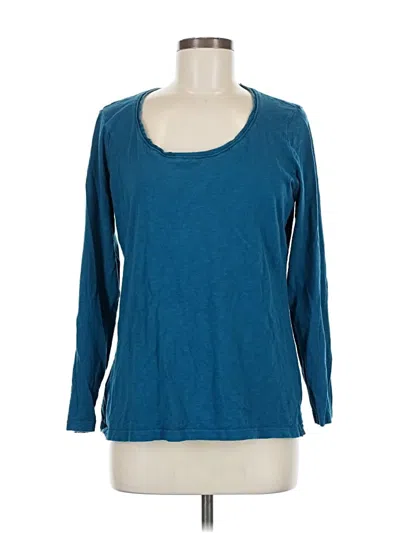 Pre-owned Eddie Bauer 3/4 Sleeve T-shirt In Blue