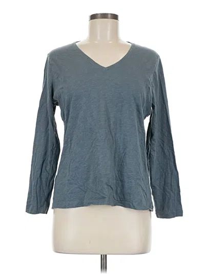 Pre-owned Eddie Bauer 3/4 Sleeve T-shirt In Blue