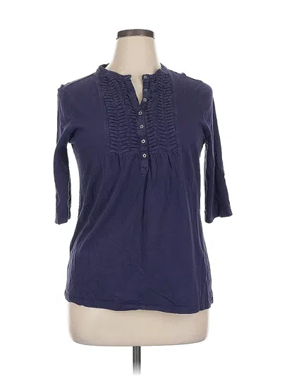 Pre-owned Eddie Bauer 3/4 Sleeve T-shirt In Blue