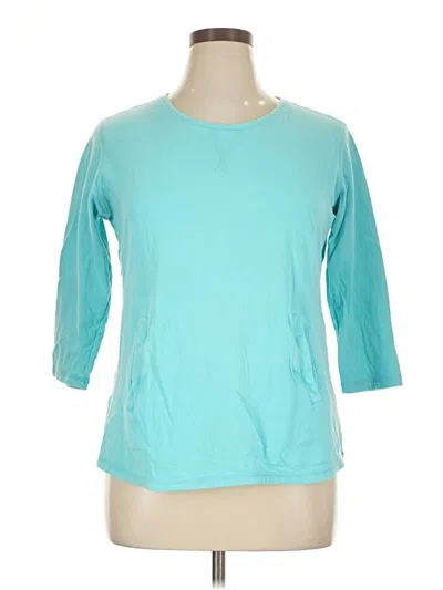 Pre-owned Eddie Bauer 3/4 Sleeve T-shirt In Blue