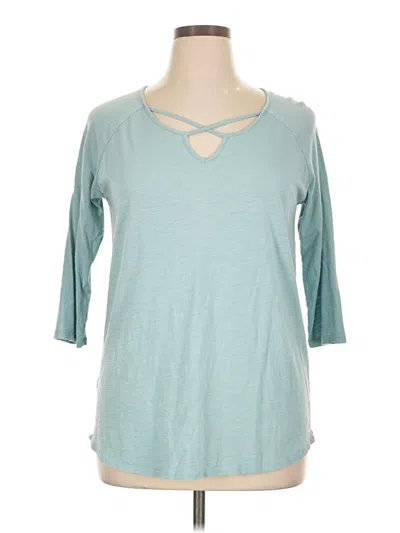 Pre-owned Eddie Bauer 3/4 Sleeve T-shirt In Blue