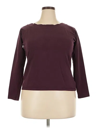 Pre-owned Eddie Bauer 3/4 Sleeve T-shirt In Burgundy