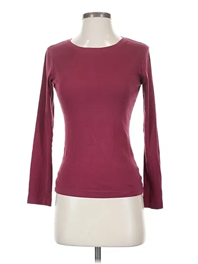 Pre-owned Eddie Bauer 3/4 Sleeve T-shirt In Burgundy