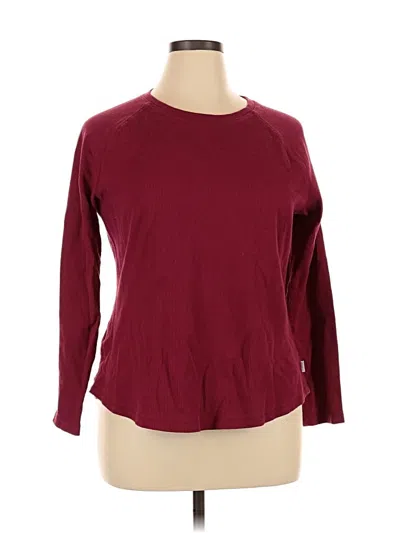 Pre-owned Eddie Bauer 3/4 Sleeve T-shirt In Burgundy