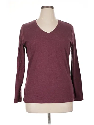 Pre-owned Eddie Bauer 3/4 Sleeve T-shirt In Burgundy