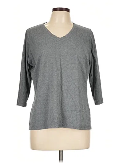 Pre-owned Eddie Bauer 3/4 Sleeve T-shirt In Gray