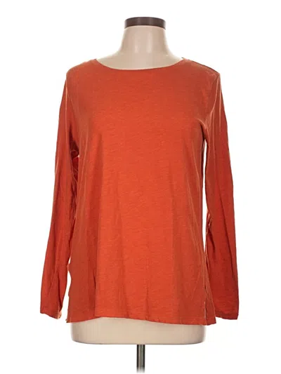 Pre-owned Eddie Bauer 3/4 Sleeve T-shirt In Orange