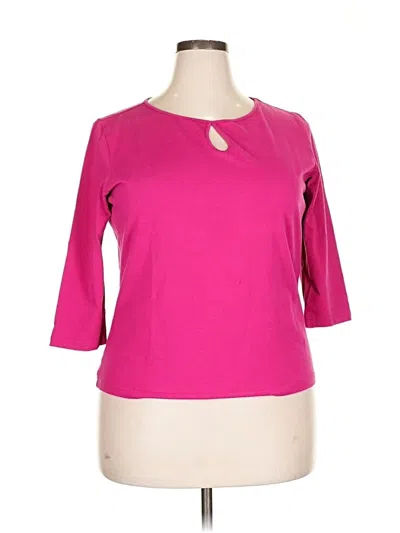 Pre-owned Eddie Bauer 3/4 Sleeve T-shirt In Pink