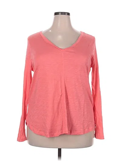 Pre-owned Eddie Bauer 3/4 Sleeve T-shirt In Pink