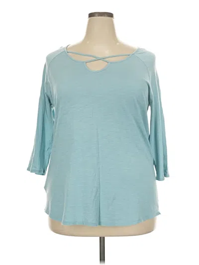 Pre-owned Eddie Bauer 3/4 Sleeve T-shirt In Teal